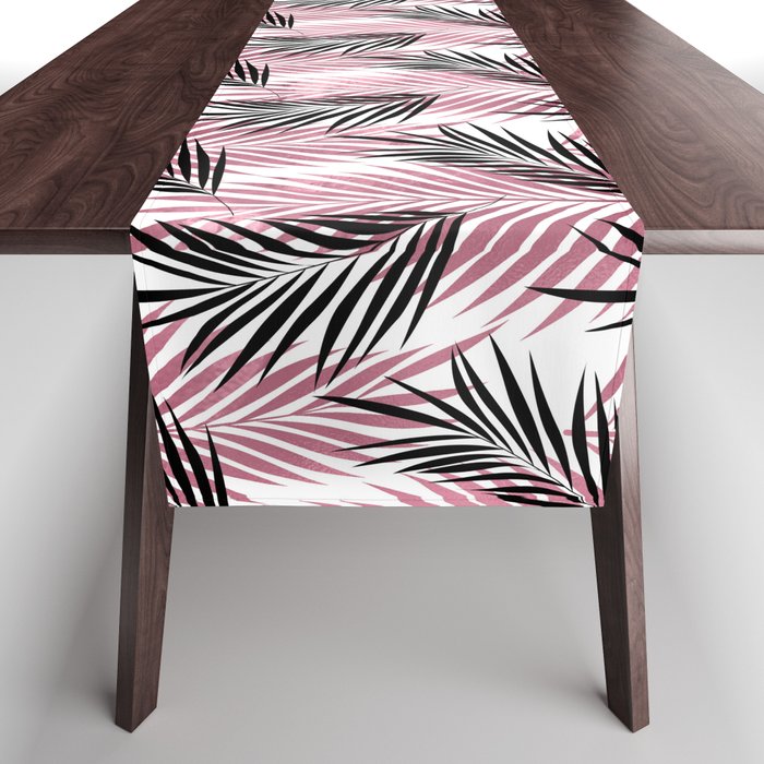 Pretty Girly Palm Leaves Pattern Table Runner