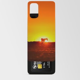 Sunset behind a horse Android Card Case