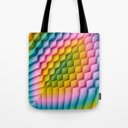 Exponential Edges Multicolored Tie Dye Geometric Abstract Artwork Tote Bag