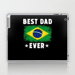 Brazilian Best Dad Ever Brazilian Dad Brazil Flag Laptop Skin