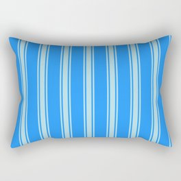 [ Thumbnail: Blue & Powder Blue Colored Lines/Stripes Pattern Rectangular Pillow ]