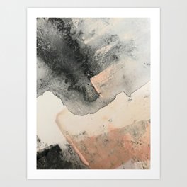 Peace and Quiet [2]: a pretty, minimal abstract piece in gray and peach by Alyssa Hamilton Art Art Print