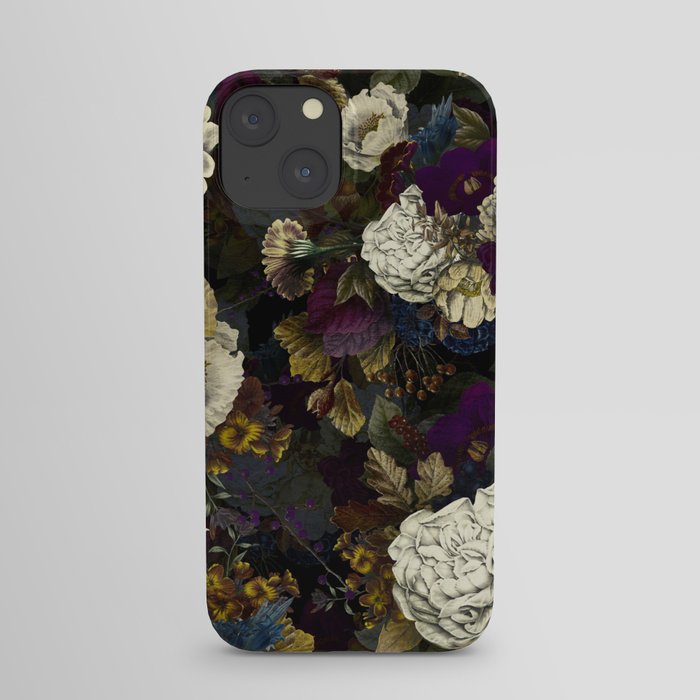 Dutch Vintage Midnight Flower Garden  iPhone Case