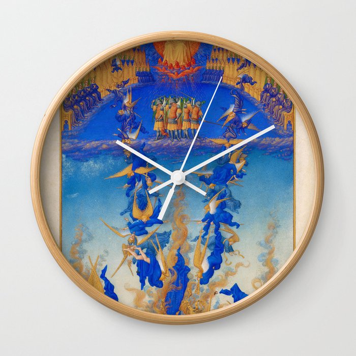 The Fall of the Rebel Angels, Penitential Psalms by Limbourg Brothers Wall Clock