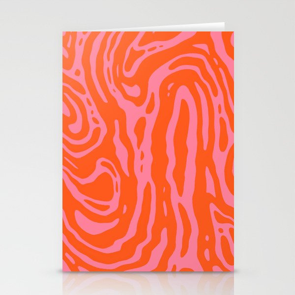 Pink and Red Marble Twirl Stationery Cards
