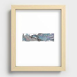 Vaporwave Chinese Symbol: Adversity with Serenity Recessed Framed Print