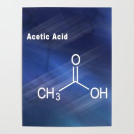 Acetic Acid, Structural chemical formula Poster