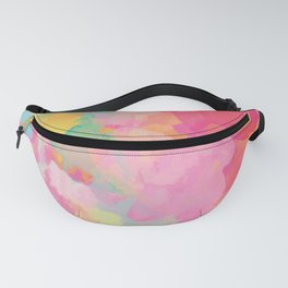 Gradient Watercolor yellow pink green Fanny Pack