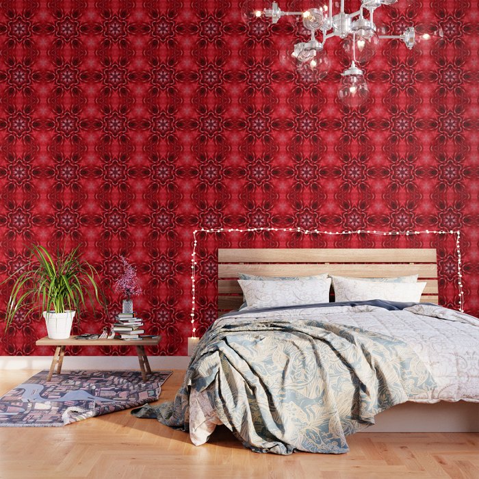 Romantic Red Dahlia single flower Wallpaper by Edy Art Space | Society6