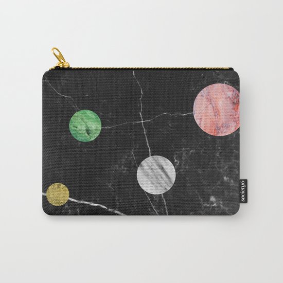 Black Marble with Polka Dots Carry-All Pouch