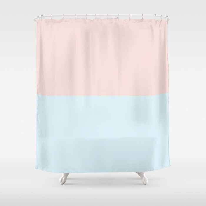 Half Pink Pale Blue Shower Curtain By Ncherna Society6 Half Pink Pale Blue Shower Curtain