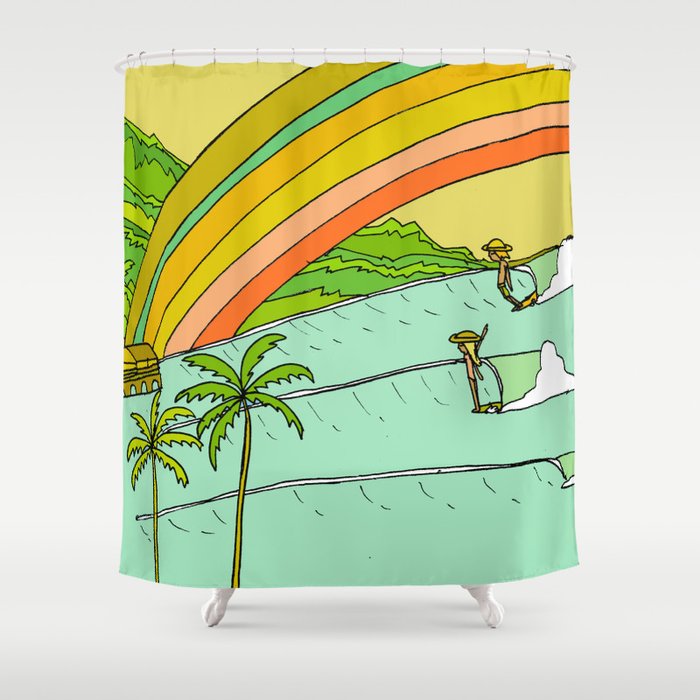 Surf Paradise Rainbow of Happiness Shower Curtain