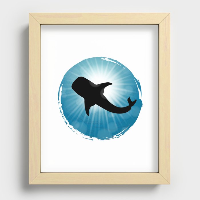 Whale Shark Underwater Aquatic Animals Recessed Framed Print