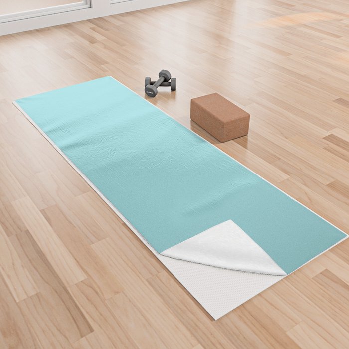 Simple Trendy Fashion Cyan Blue Solid Color Yoga Towel