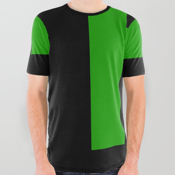 Letter H (Green & Black) All Over Graphic Tee