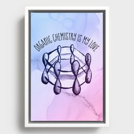 Organic Chemistry Is My Love Watercolor Benzene Molecule Framed Canvas