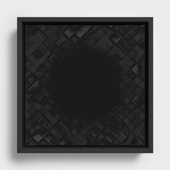 Monochrome halftone small tile Framed Canvas