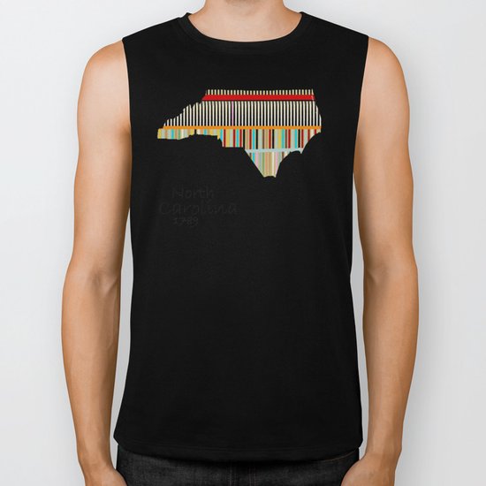 North Carolina state map Biker Tank