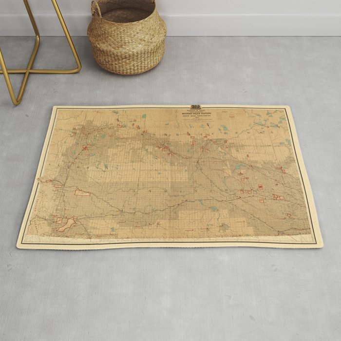 Canadian Mounted Police Map Rug