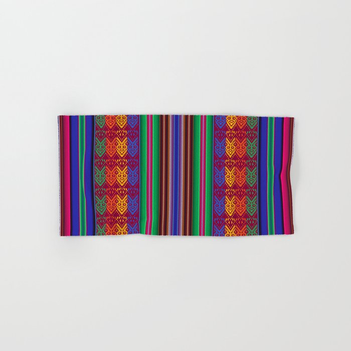 Peruvian Folkart Hand Bath Towel by RubenBer Art Society6