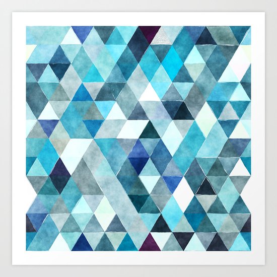 Retro Triangles Pattern 01 Art Print
