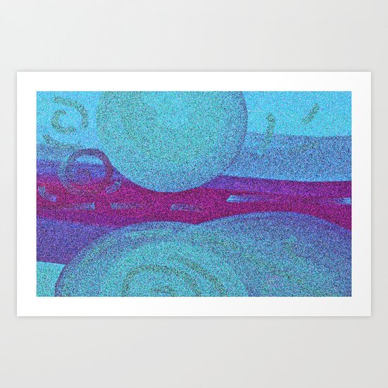 Blue Wheels Art Print