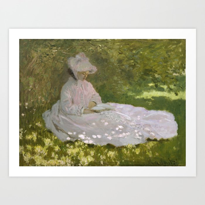 Springtime by Claude Monet Art Print by Palazzo Art Gallery - X-Small