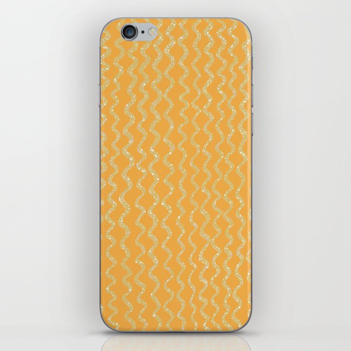 Yellow Squiggles Pattern iPhone Skin