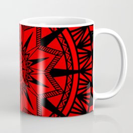 Red And Black Starburst Mandala 1 Mug