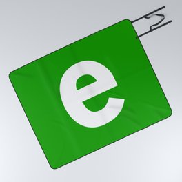 letter E (White & Green) Picnic Blanket