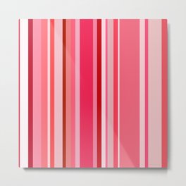 red and light coral colored stripes Metal Print