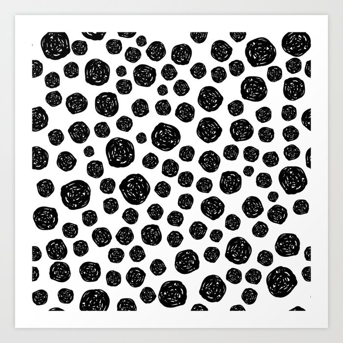 Abstract Pattern 4 Dalmatian Black Dots Art Print By Iioannou