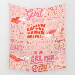 Girls Support Girls Wall Tapestry