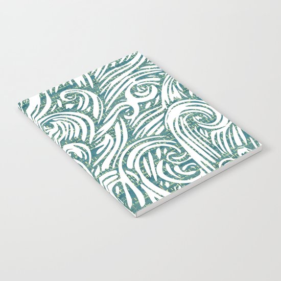 Music waves zen art print Notebook