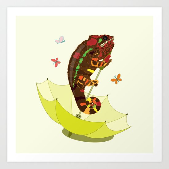 A Big Chameleon Art Print