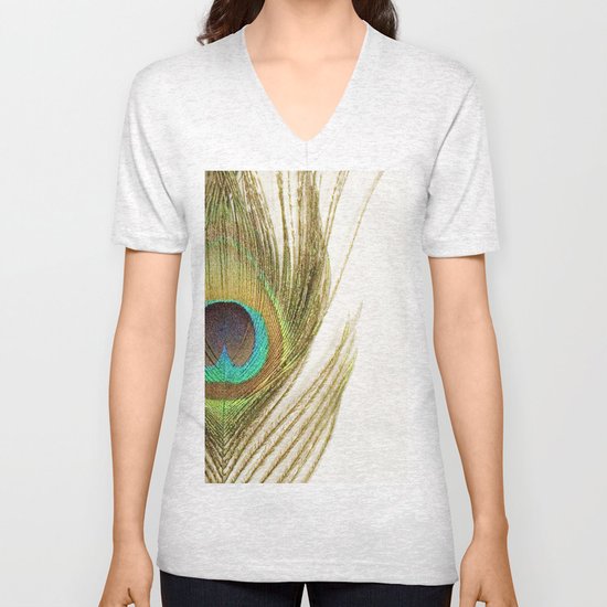 Peacock Feather Unisex V-Neck