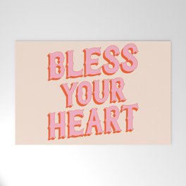 Southern Snark: Bless your heart (bright pink and orange) Welcome Mat