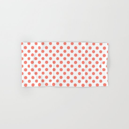 Polka Dots (Salmon/White) Hand & Bath Towel