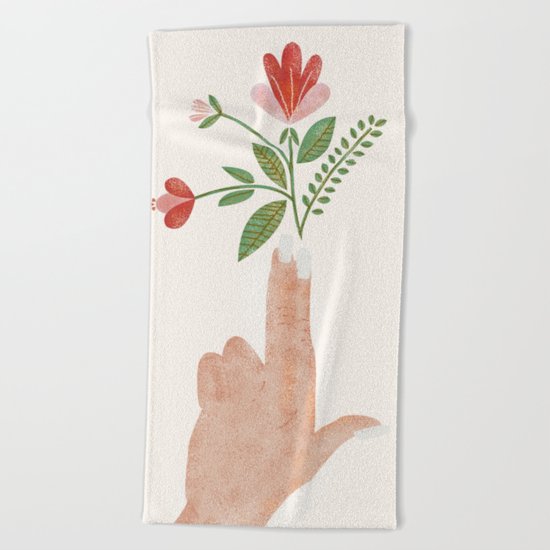 Floral Pistol Beach Towel