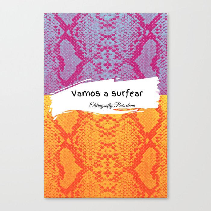 Barcelona surf and beach fashion snake print  ( design 3) designed by Eldragonfly Barcelona  Canvas Print