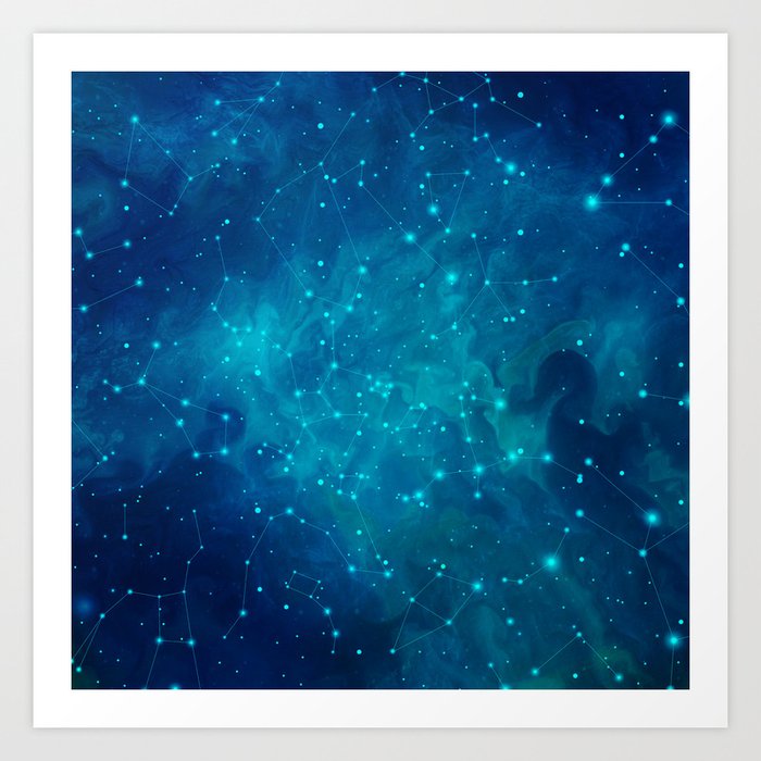 Indigo Nebula Art Print
