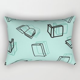 Hand Drawn Books Pattern Rectangular Pillow