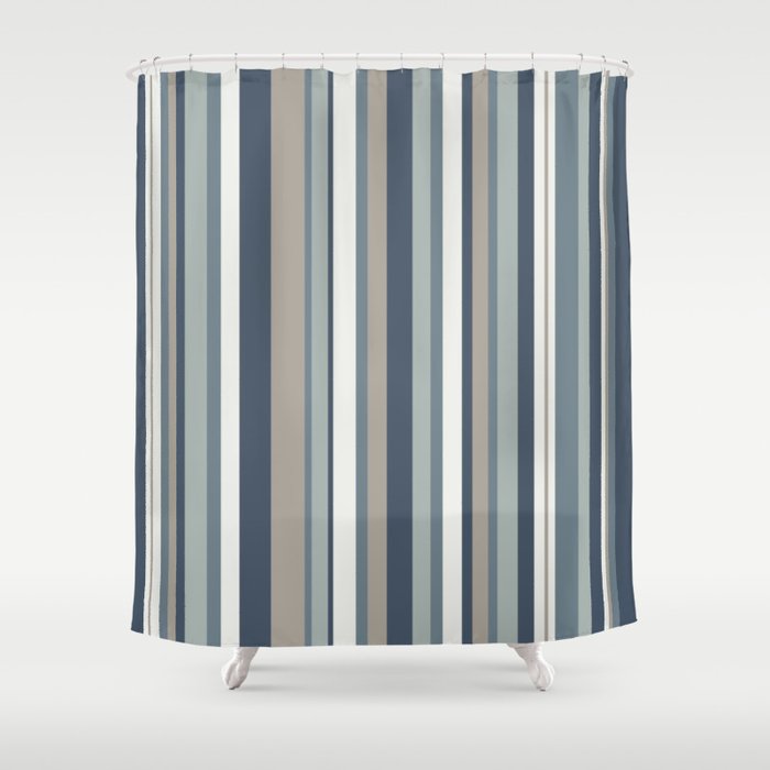 Vertical Stripes in Neutral Blue Gray Shades