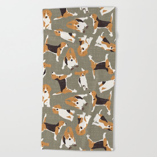 beagle scatter stone Beach Towel