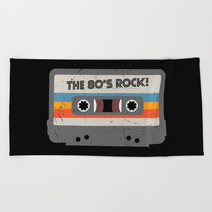 The 80’s Rock Cassette Tape Retro Beach Towel