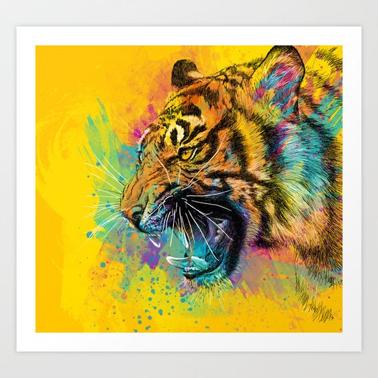 Angry Tiger Art Print