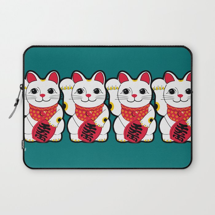 Maneki-Neko Japanese Lucky Cat Laptop Sleeve
