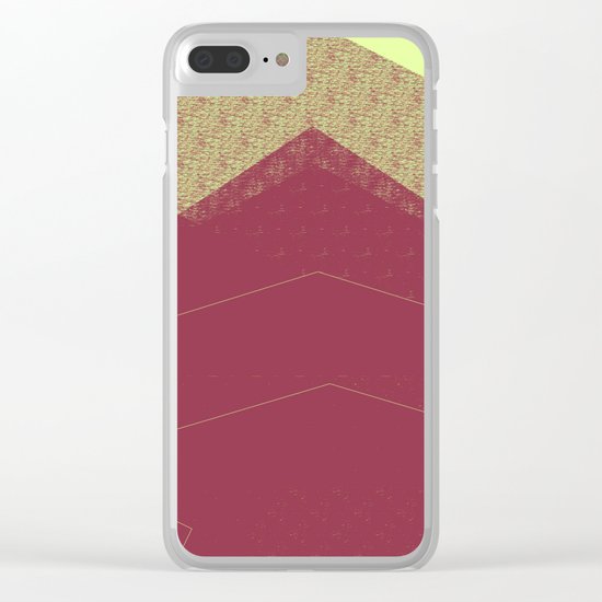 Autumn Red Burgundy Mountain Abstract Clear iPhone Case