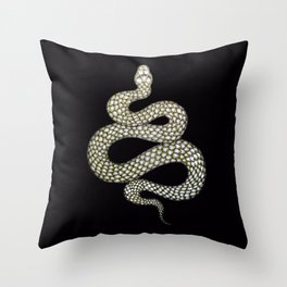 Snake's Charm in Black Throw Pillow