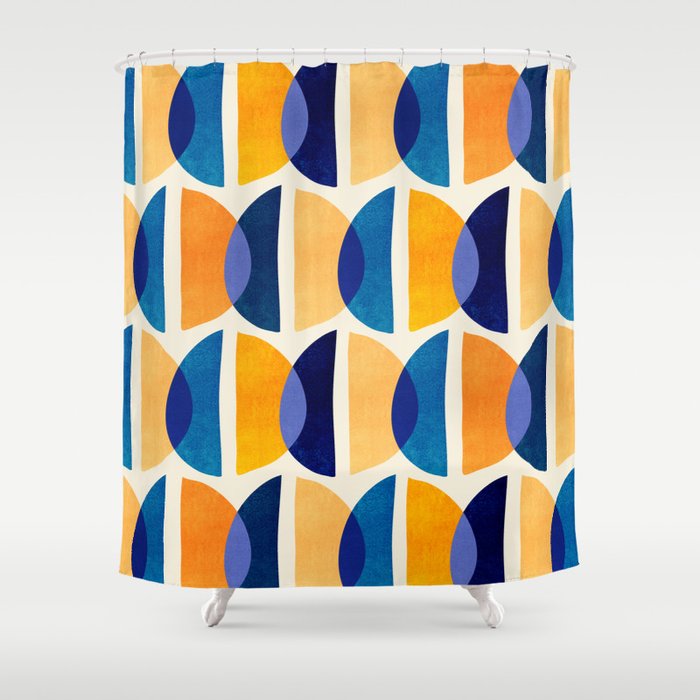Night And Day Abstract Geometric Pattern Shower Curtain
